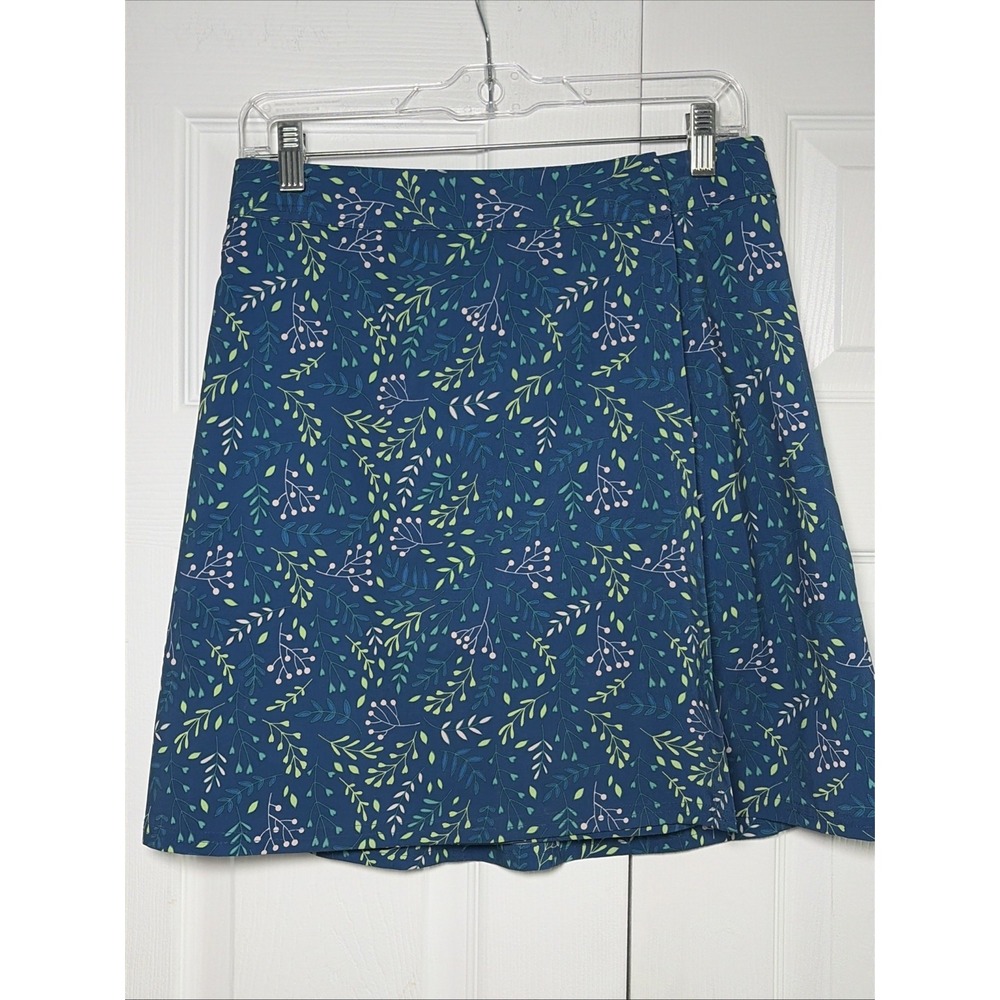 RipSkirt Hawaii Wrap Skirt Womens Size S Blue Floral Botanical Active Beach